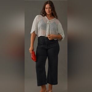Anthropologie Colette High-Rise Crop Wide-Leg Jeans by Maeve